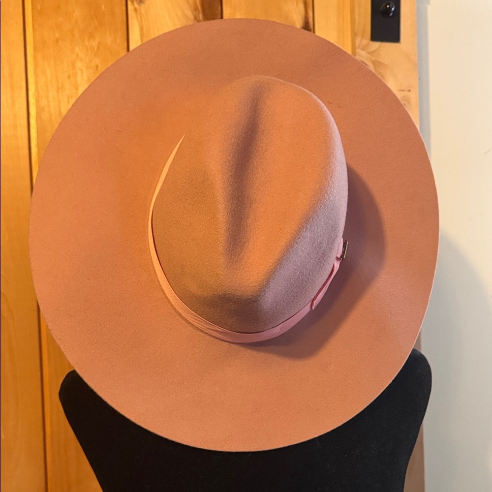 San Diego Hat Company Dusty Pink Wide Brim Felt Fedora
